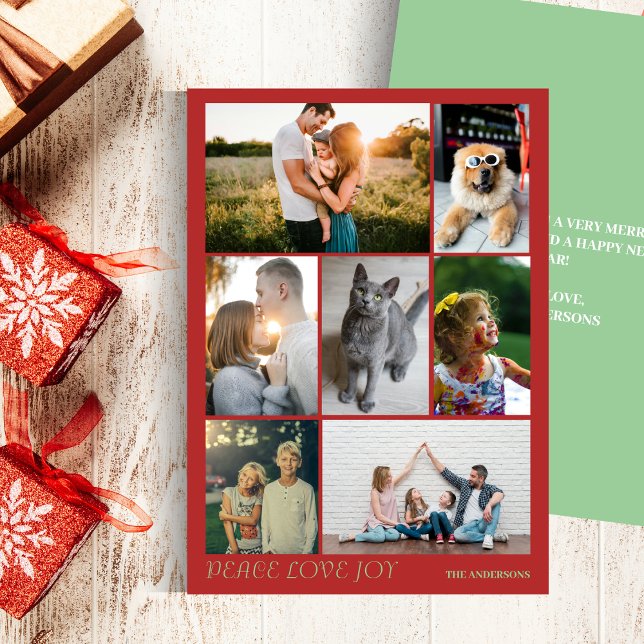 Modern Peace Love Joy Multiple Photo Holiday (Creator Uploaded)