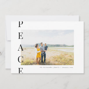 Modern Peace Minimalist Holiday Photo Card