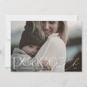 Modern Peace on Earth Large Photo Religious Holiday Card