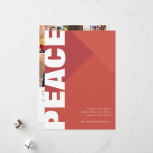 Modern Peace Photo Collage Holiday Card