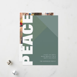 Modern Peace Photo Collage Holiday Card