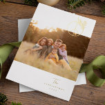 Modern Peace Sign and Pine Christmas Photo Foil Holiday Card<br><div class="desc">This one photo Christmas Holiday Card features a peace sign with a pine branch in a gold foil framing part of the symbol bringing in a touch winter foliage. Clean minimal layout. Add a personal greeting on the back of the card. If you have questions on the designs and need...</div>