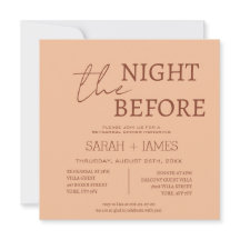 Modern Peach Beige Rehearsal Dinner Wedding Square