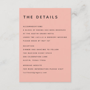Modern Peach Editorial All Caps Enclosure Card