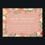 Modern Peach Floral Baby Shower Invitation<br><div class="desc">More modern baby shower invitations in the Little Bayleigh Store!</div>