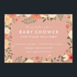 Modern Peach Floral Baby Shower Invitation<br><div class="desc">More modern baby shower invitations in the Little Bayleigh Store!</div>