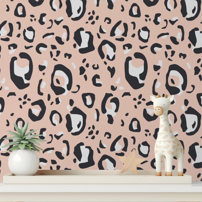Modern Peach Leopard Print Statement Wallpaper (Creator Uploaded)