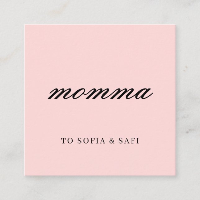 Modern Peach Mummy Contact Design Discount Card (Front)