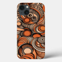 Modern Peach Orange Abstract Pattern