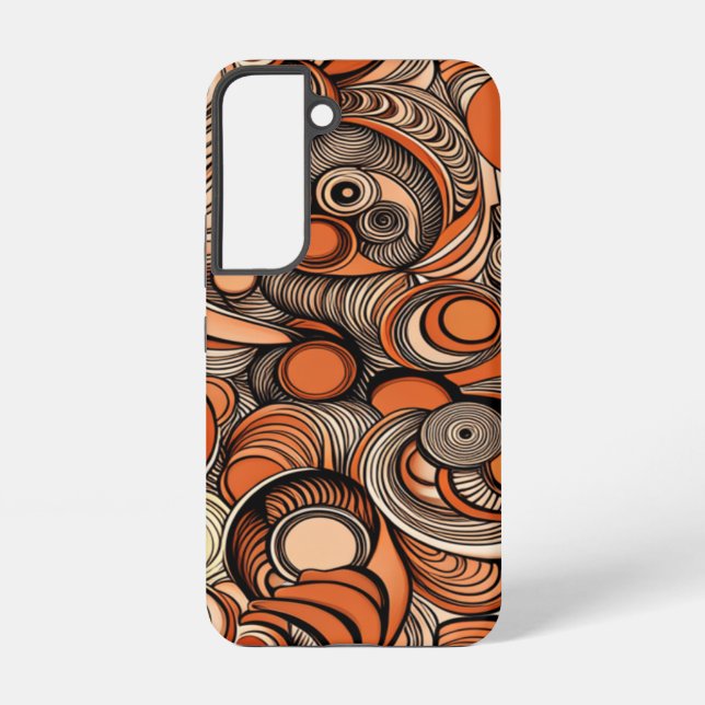 Modern Peach Orange Abstract Pattern Samsung Galaxy S22 Case (Back)
