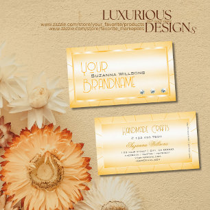 Modern Peach Orange with Diamonds Eye Catching Business Card