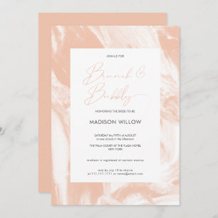 Modern Peach Rosé Brunch Bubbly Bridal Shower Invitation