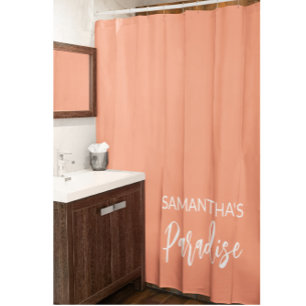 Modern Peach  Shower Curtain