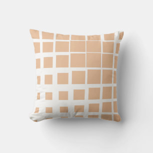 Modern Peach Terracotta Deconstructed Plaid Abstra Cushion