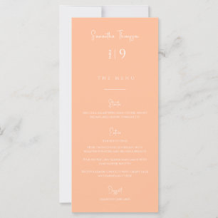 Modern Peach Thank You Escort Placecard Menu