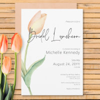 Modern Peach Tulip Solo Bridal Luncheon