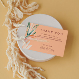 Modern Peach Wedding Thank You Card