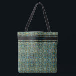 Modern Peacock Blue Pattern  Tote Bag<br><div class="desc">Stylish and modern peacock blue with mustard yellow colours tote bag that can be personalised.</div>