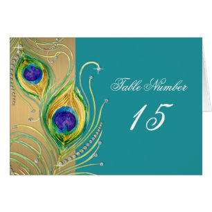 Modern Peacock Feathers Faux Jewel Scroll Swirl
