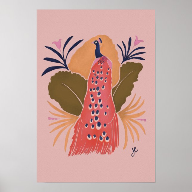 Modern Peacock Wall Art (Front)