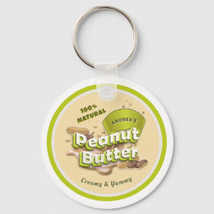 Modern Peanut Butter Personalised Logo Trendy Key Ring