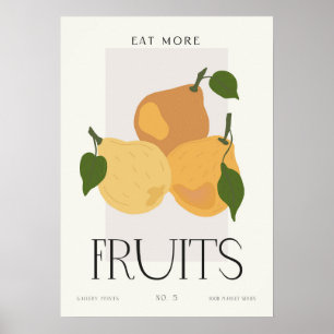 Modern Pear Kitchen Wall Art Food Market Series 