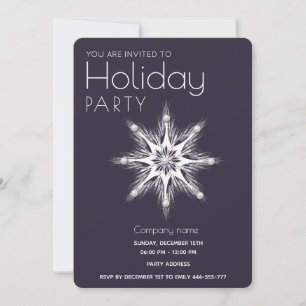Modern pearl snowflake corporate Holiday party  Invitation