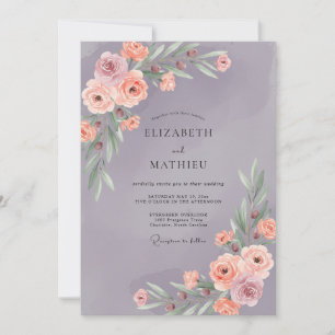 Modern Pearl White Minimalist Eucalyptus Wedding Invitation