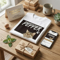 Modern Peeking Cat Custom Pet Photo and Name