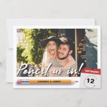 Modern Pencil Us In Photo Save The Date