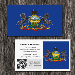 Modern Pennsylvania Business Card, Flag / USA Card
