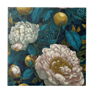 Modern Peonies Ceramic Tiles For Kitchen Flooring