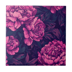 Modern  Peonies Ceramic Tiles  For Rustic Kitchen