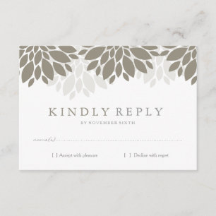 Modern Peonies RSVP Wedding Card