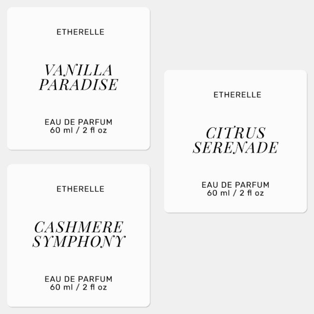 Modern perfume label elegant product sticker (Group)
