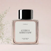 Modern perfume label elegant product sticker