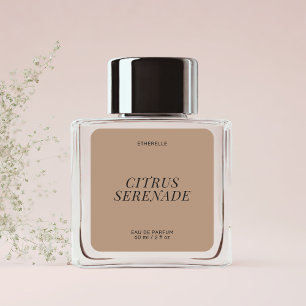 Modern perfume label elegant product sticker