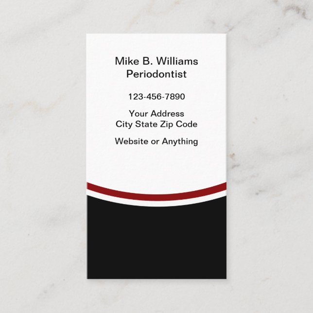 Modern Periodontist Dental Business Cards (Front)
