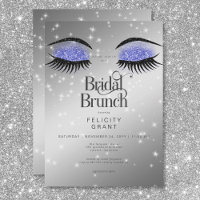 Modern Periwinkle Blue Glam Eyes Bridal Brunch