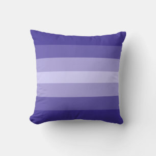 Modern periwinkle blue shades striped cushion
