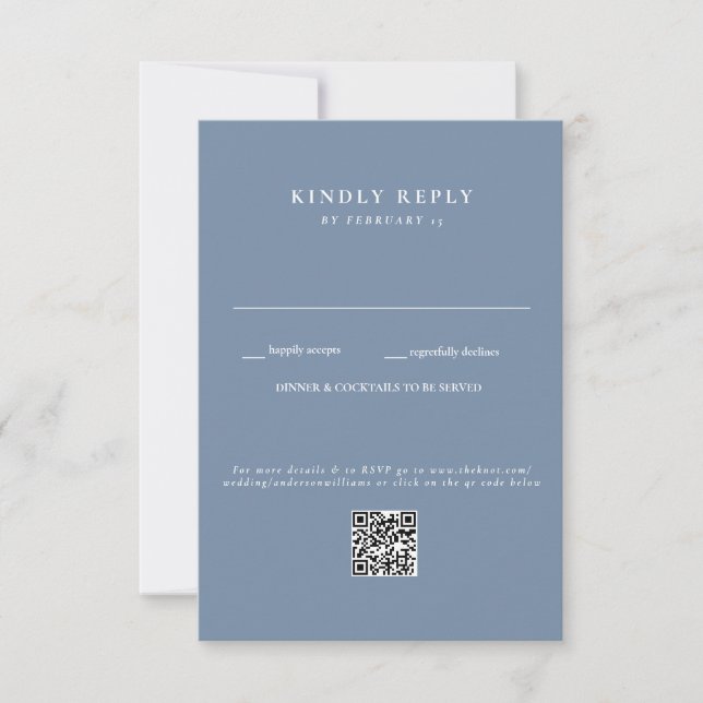  Modern Periwinkle Wedding QR Code RSVP (Front)