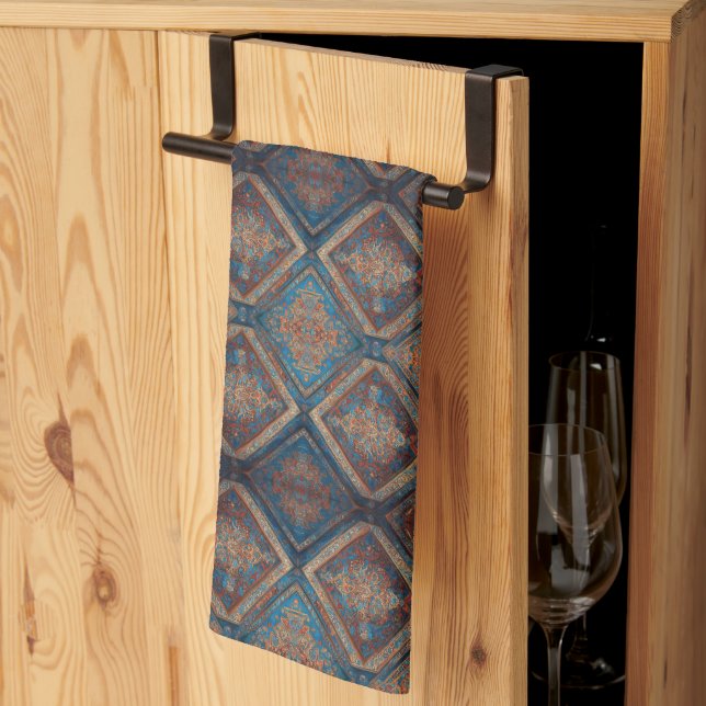 Modern Persian Beautiful Old Pattern Collection Tea Towel (Thirds Fold)