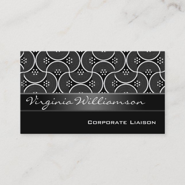 Modern Personal Black Business Cards (Front)