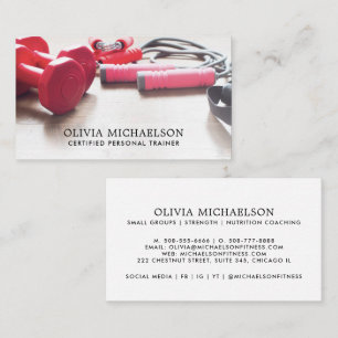 Modern Personal Fitness Trainer Fitness Equipment Business Card