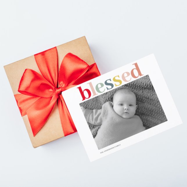 Modern Personal Photo | Colorful Blessed Postcard (Creator Uploaded)
