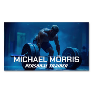 Modern Personal Trainer Fitness Gym Coach Magnetic Business Card