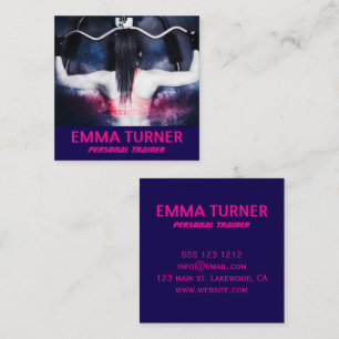 Modern Personal Trainer Fitness Gym Square Business Card