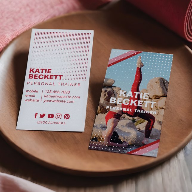 Modern Personal Trainer Fitness Photo Business Card (Modern Personal Trainer Fitness Photo Business Card)