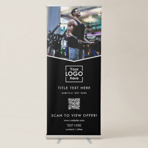 Modern Personal Trainer Fitness Photo Gym Logo Retractable Banner