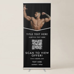Modern Personal Trainer Fitness Photo QR Code Retractable Banner